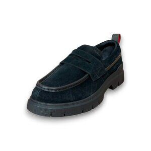 HUGO Ryan Moccasin Men's Black Leather Loafer US 9 (UK 8 EU 42) MSRP $270